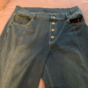 Halara magic high wasted stretchy knot casual boyfriend cut jeans.